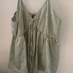 SHEIN Green Floral Tank Top